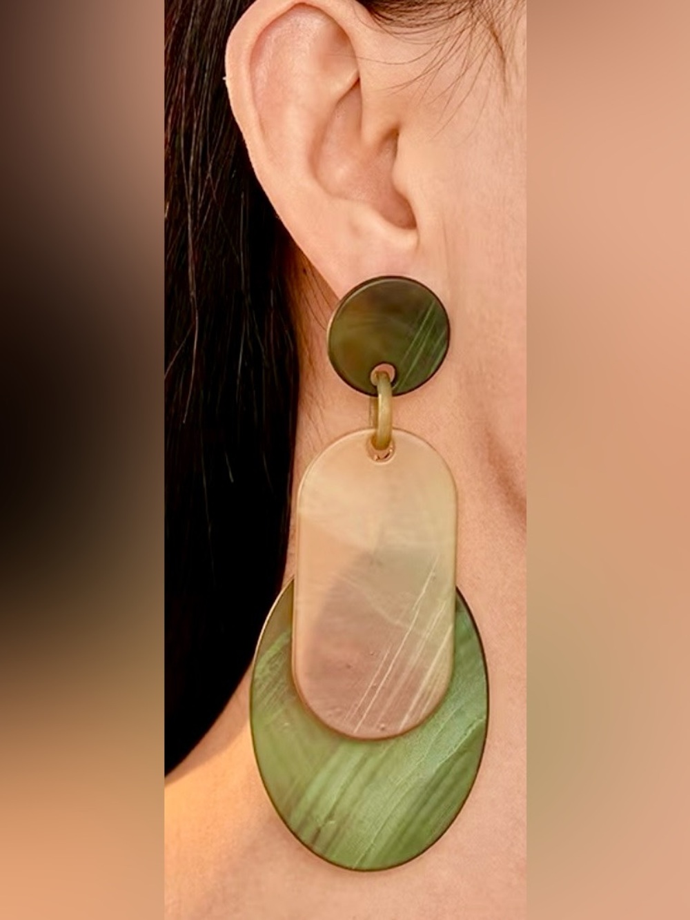 Oversized Oval-Shaped Acrylic Minimalist Statement Earrings - Picture 7 of 7